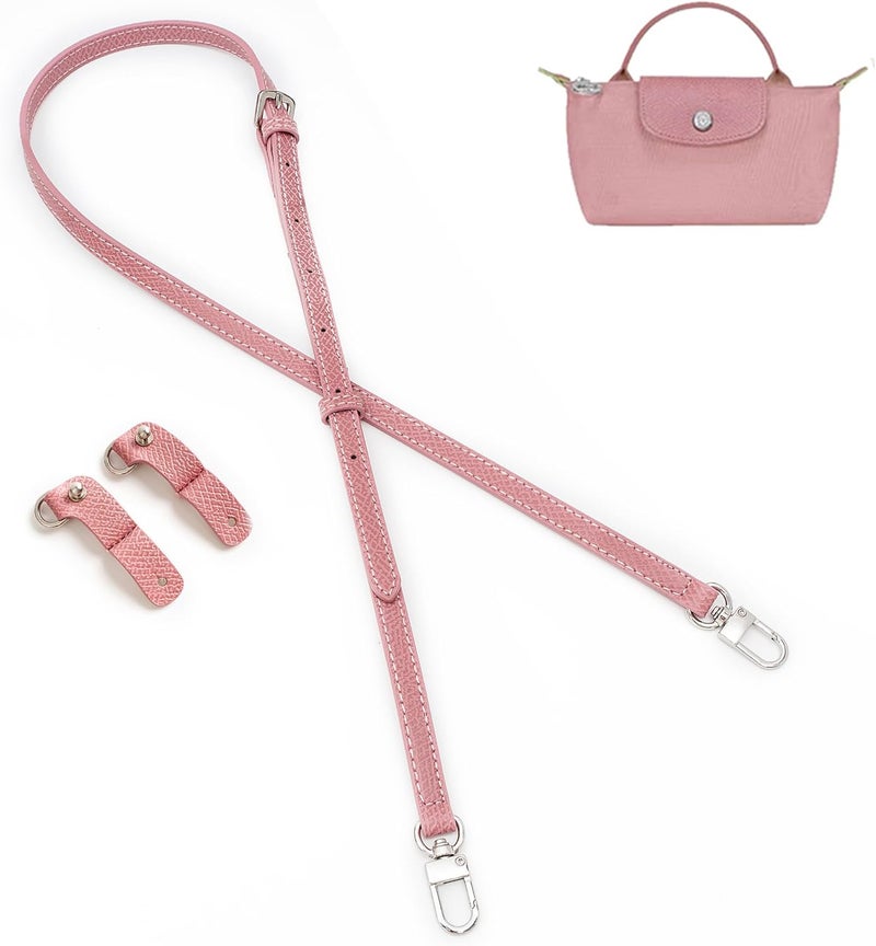 KOMHPS Purse Straps Replacement, Leather Handbag Crossbody Shoulder Strap Kit Adjustable for Mini Longcamp Tote Bag Women - Image 1